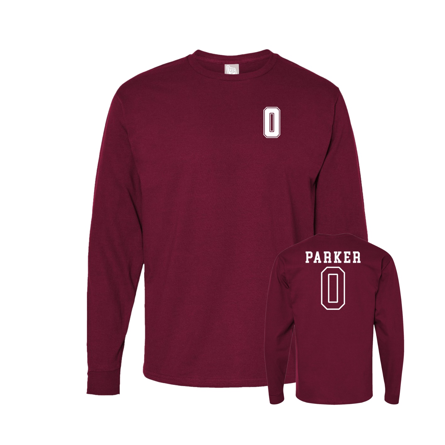 Long Sleeve Tee — Chest Back in Cardinal