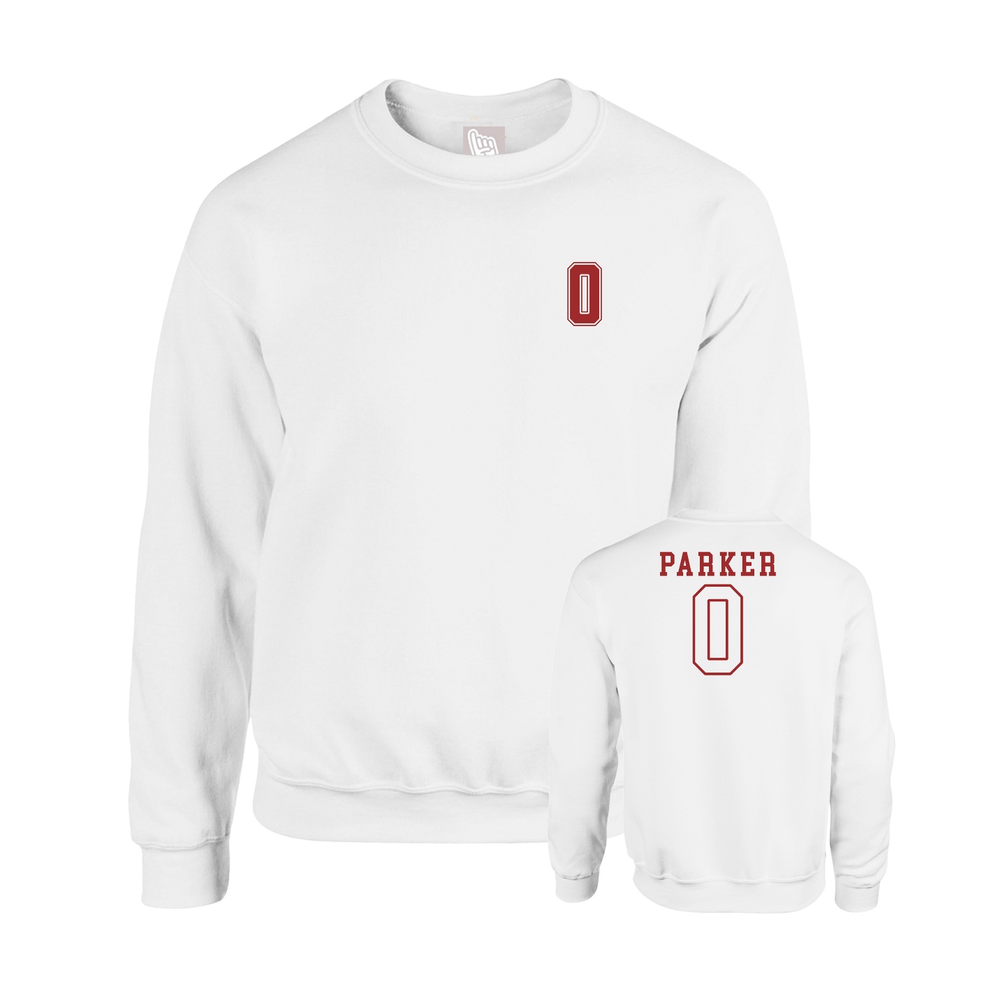 Fleece Crew — Chest Back in White