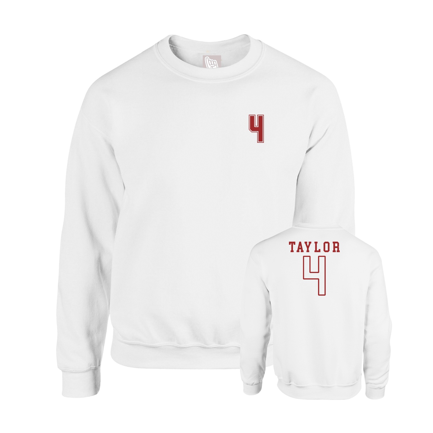 Fleece Crew — Chest Back in White