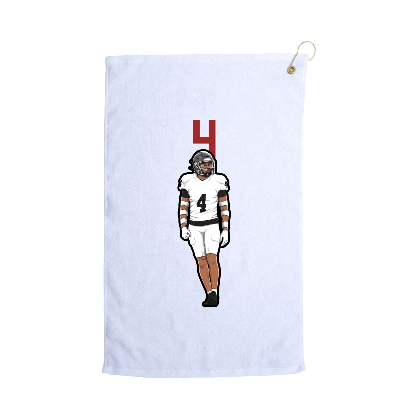 Golf Towel — Number Top in White