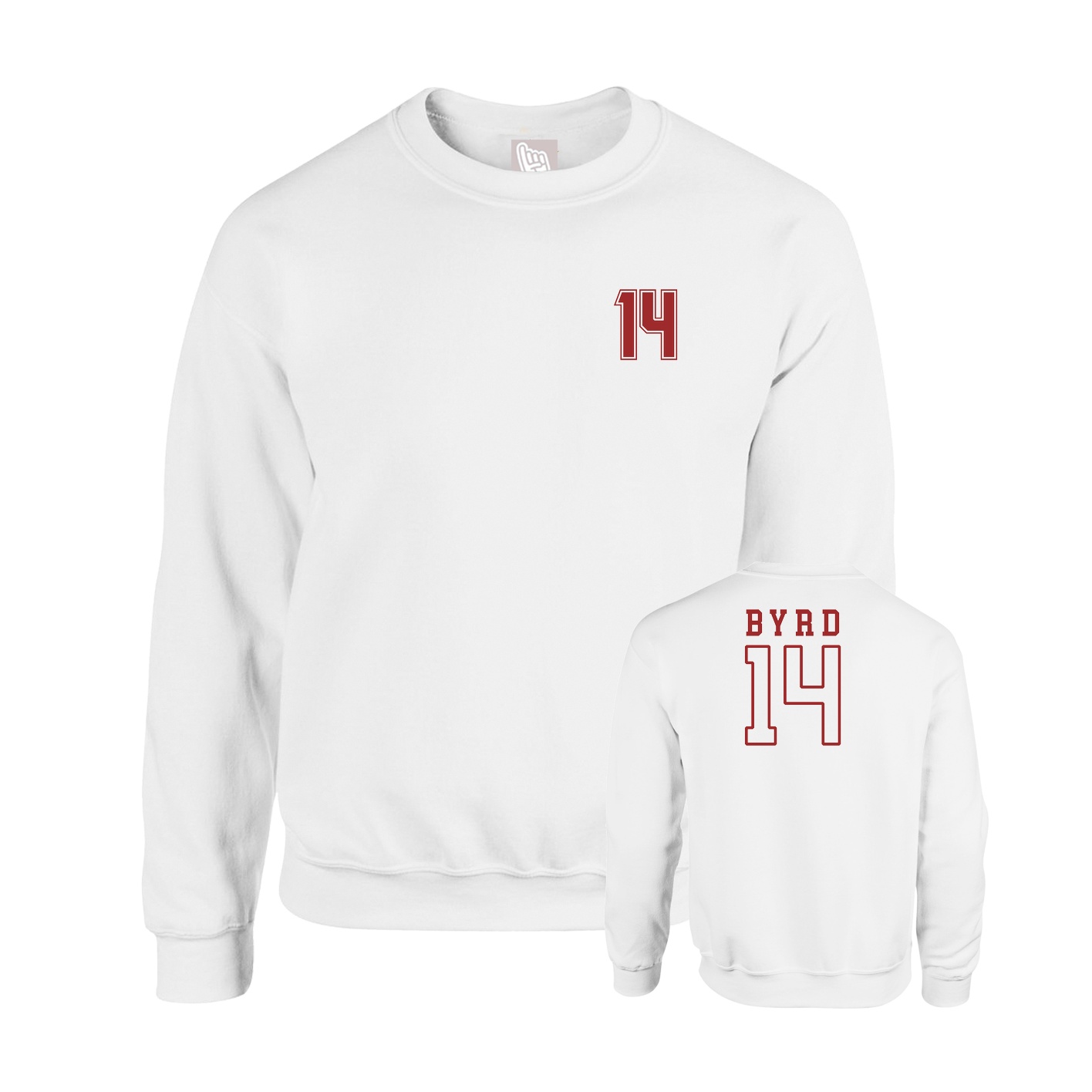 Fleece Crew — Chest Back in White
