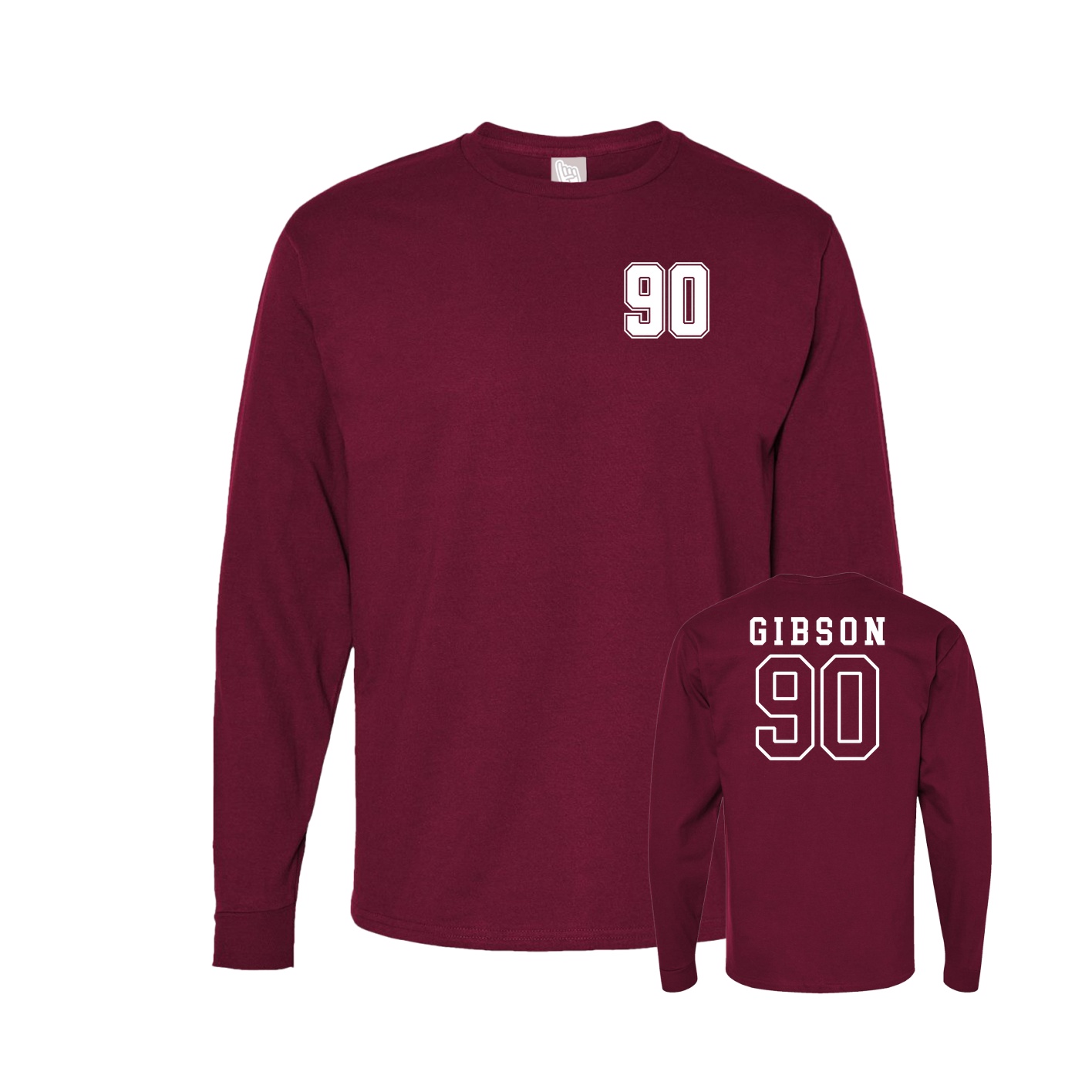 Long Sleeve Tee — Chest Back in Cardinal