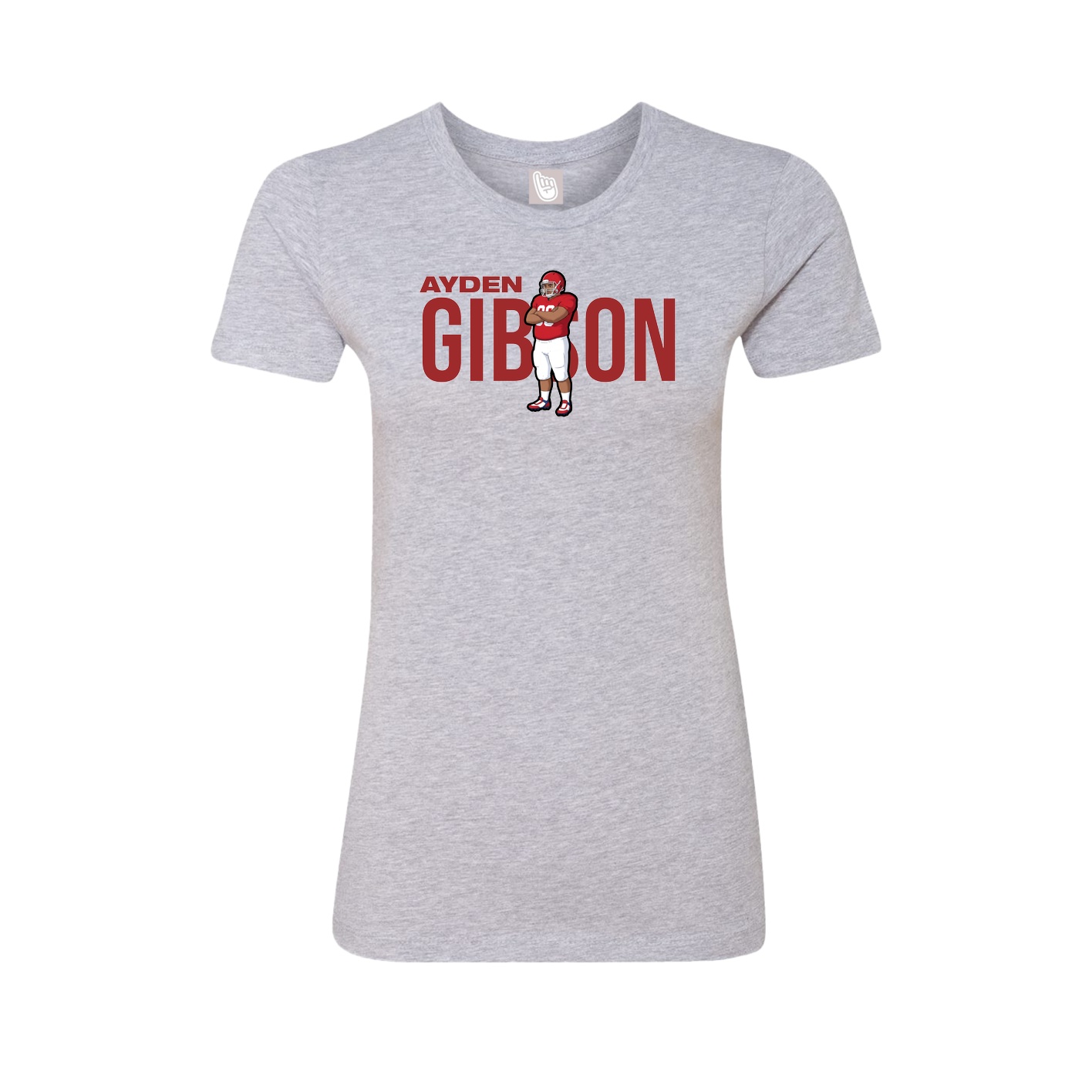 Fitted Women's Tee — Player Name in Grey