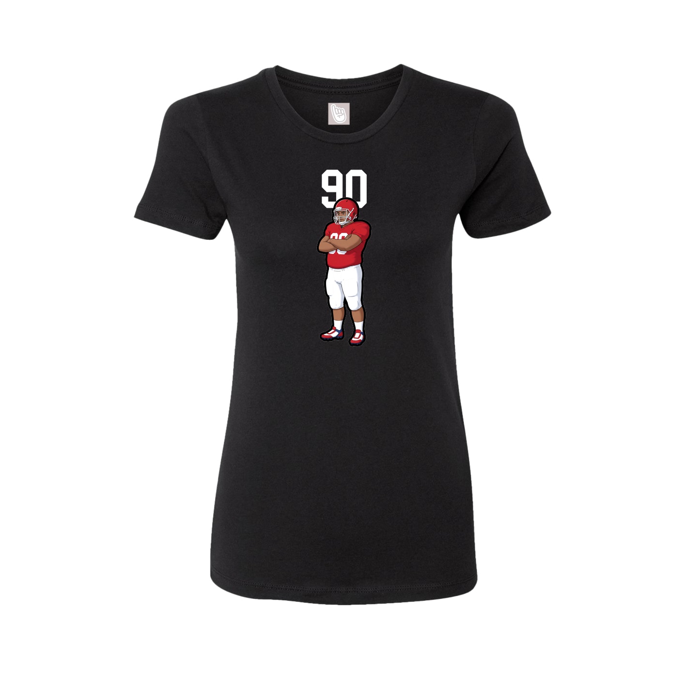 Fitted Women's Tee — Number Top in Black