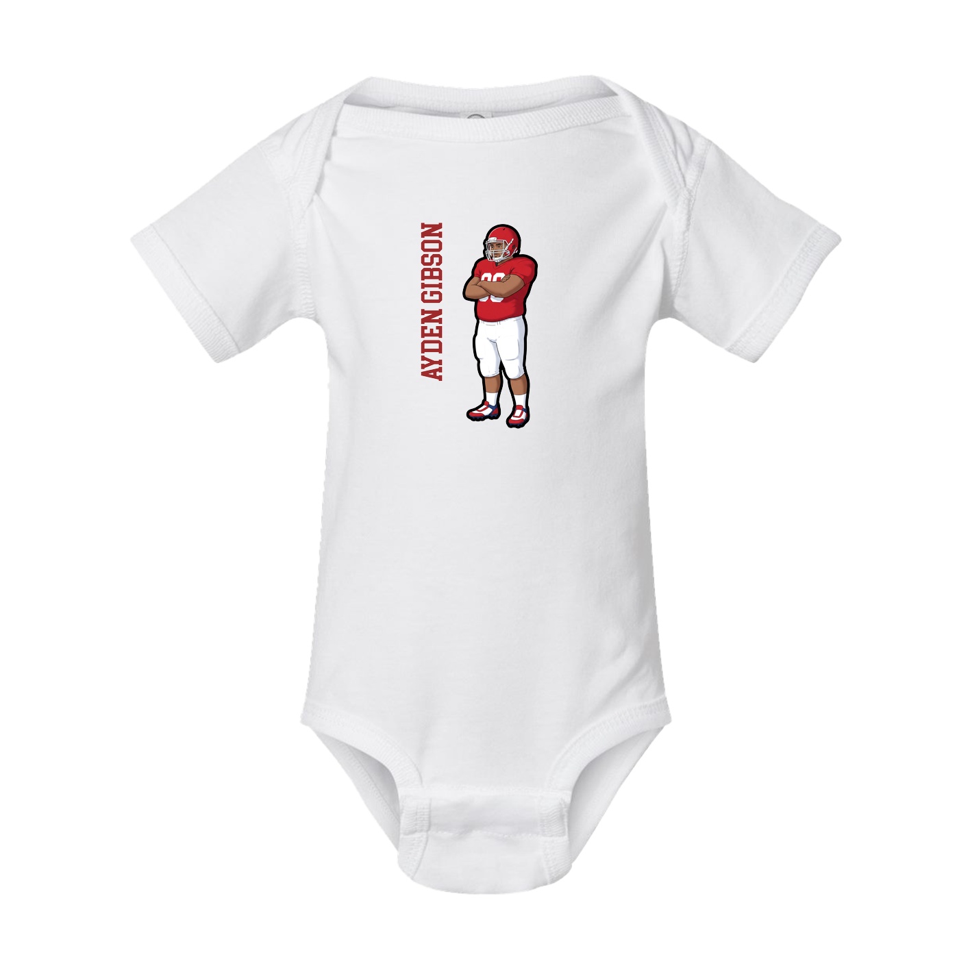 Baby Onesie — Name Vertical in White