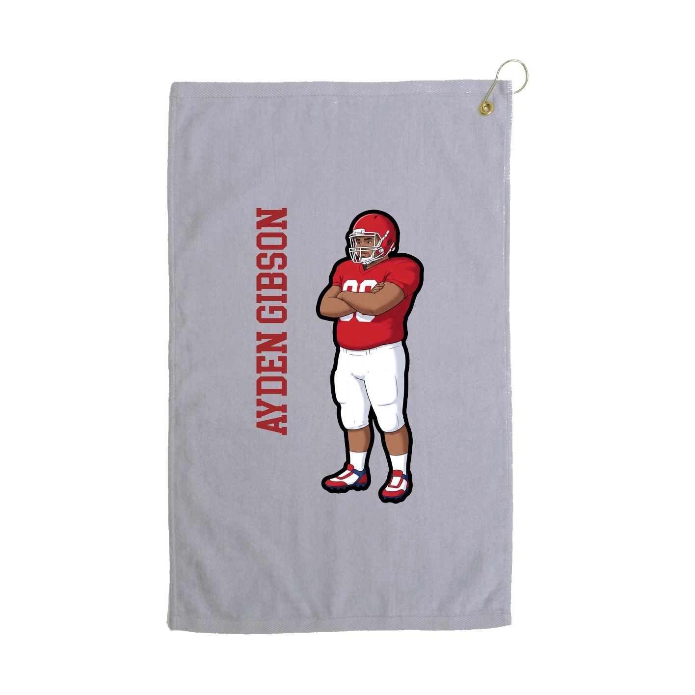 Golf Towel — Name Vertical in Grey