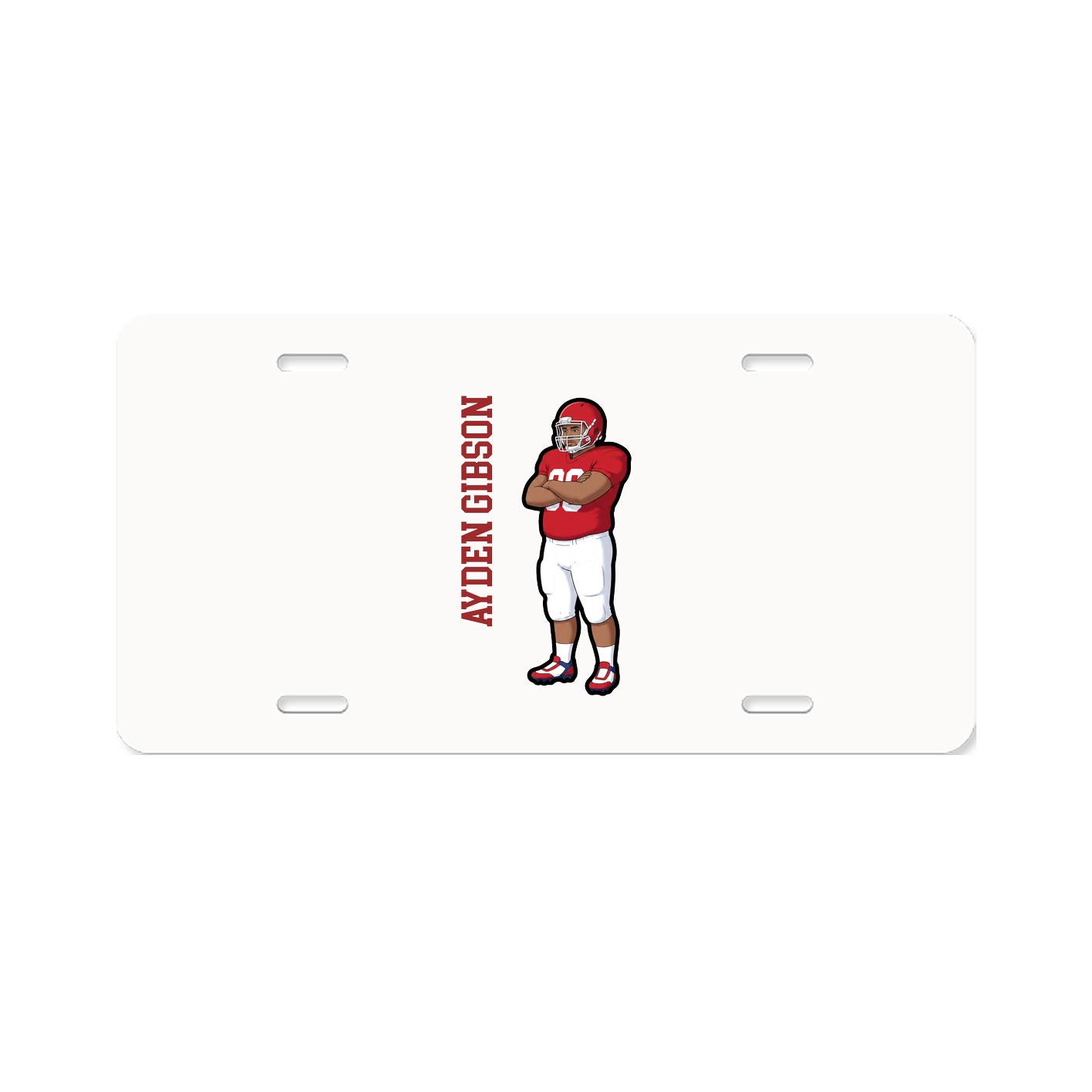 License Plate — Name Vertical in Classic