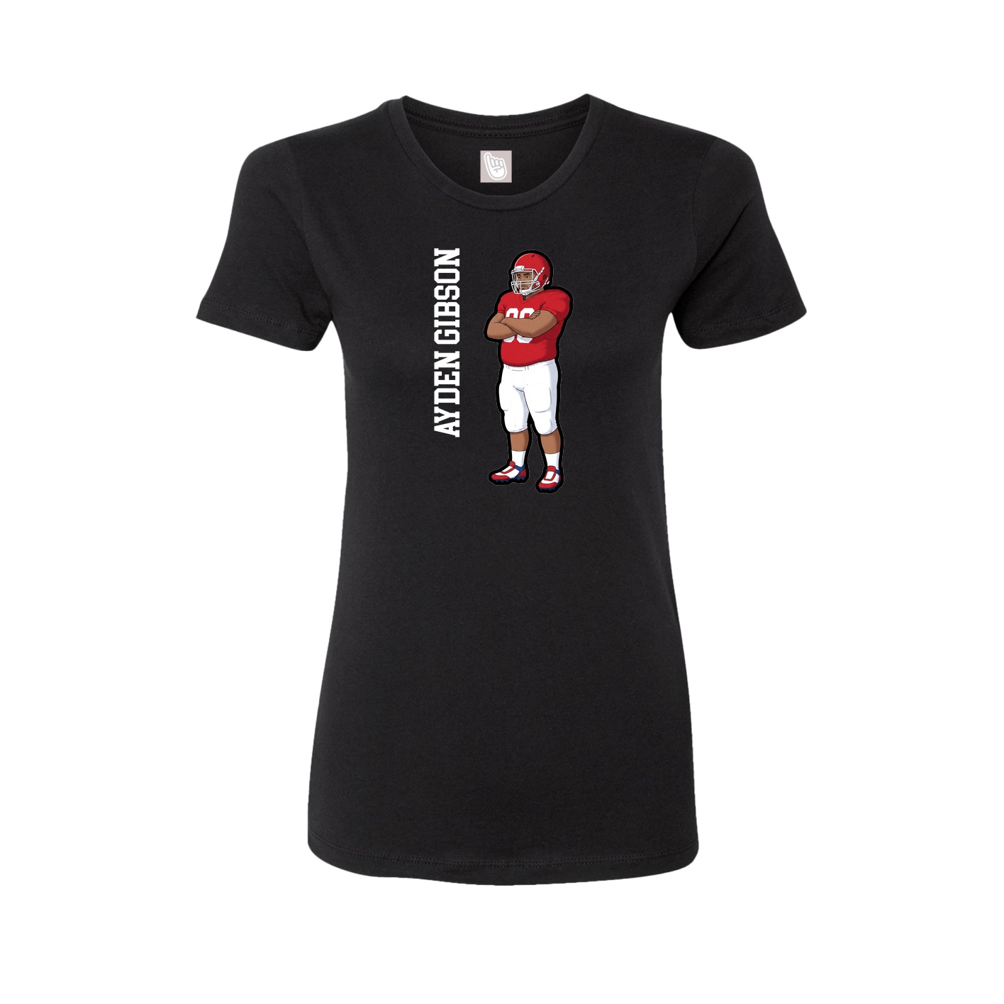 Fitted Women's Tee — Name Vertical in Black