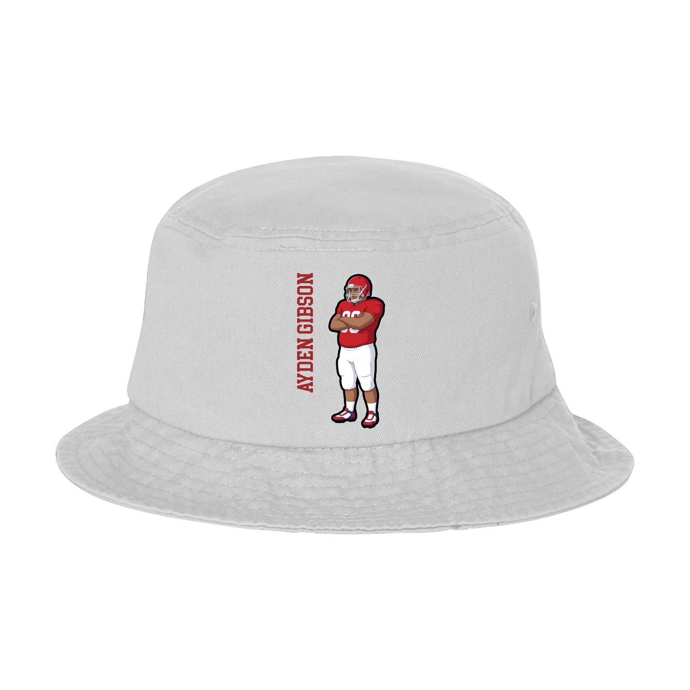 Bucket Cap — Name Vertical in White