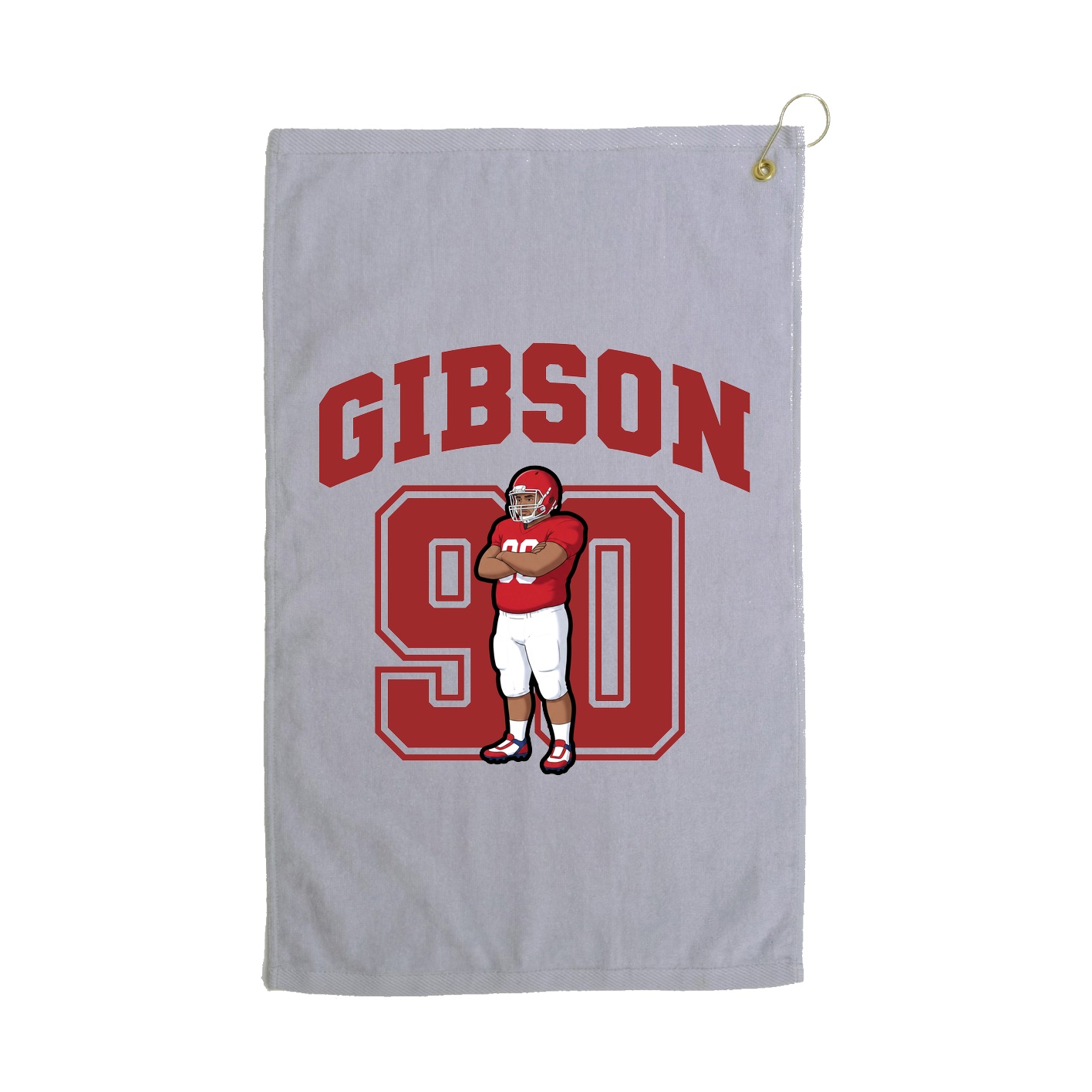 Golf Towel — Number in Grey