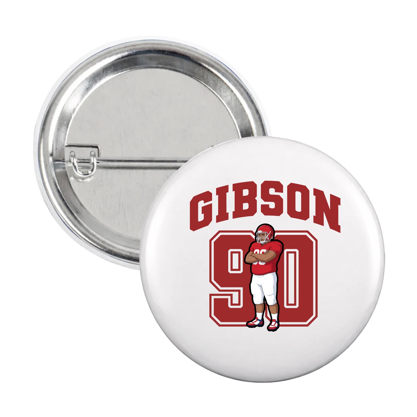 Game Day Button — Number in White