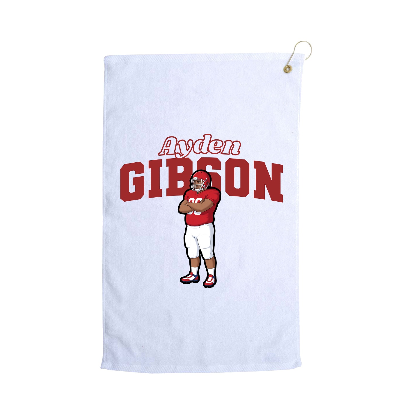 Golf Towel — Name Arch in White