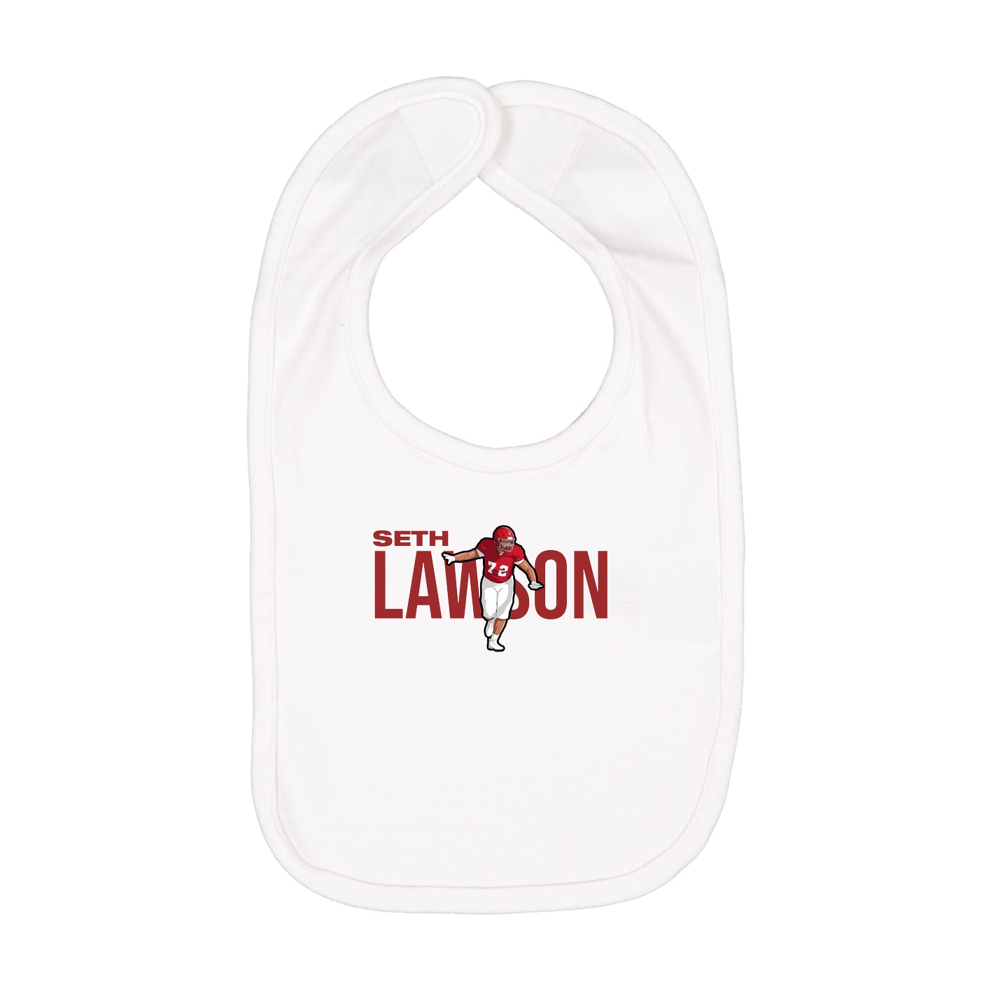 Infant Bib — Player Name in White