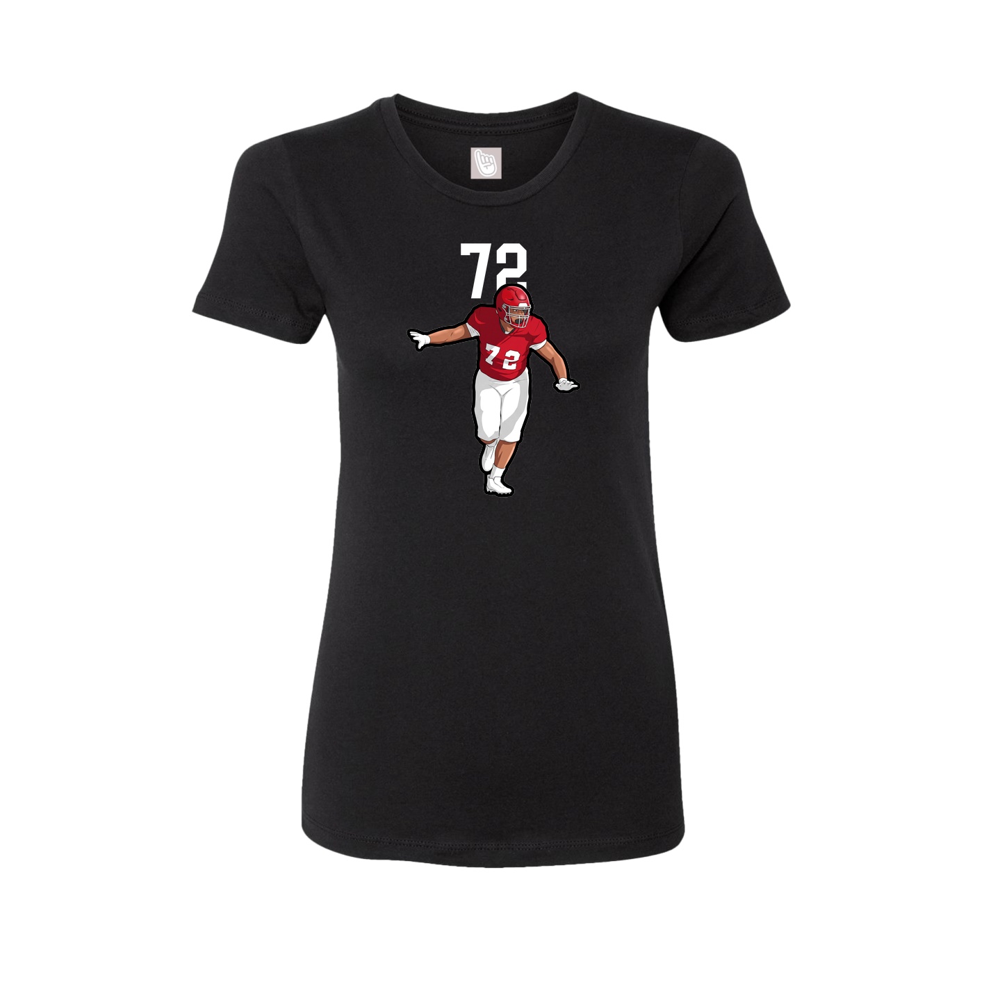 Fitted Women's Tee — Number Top in Black