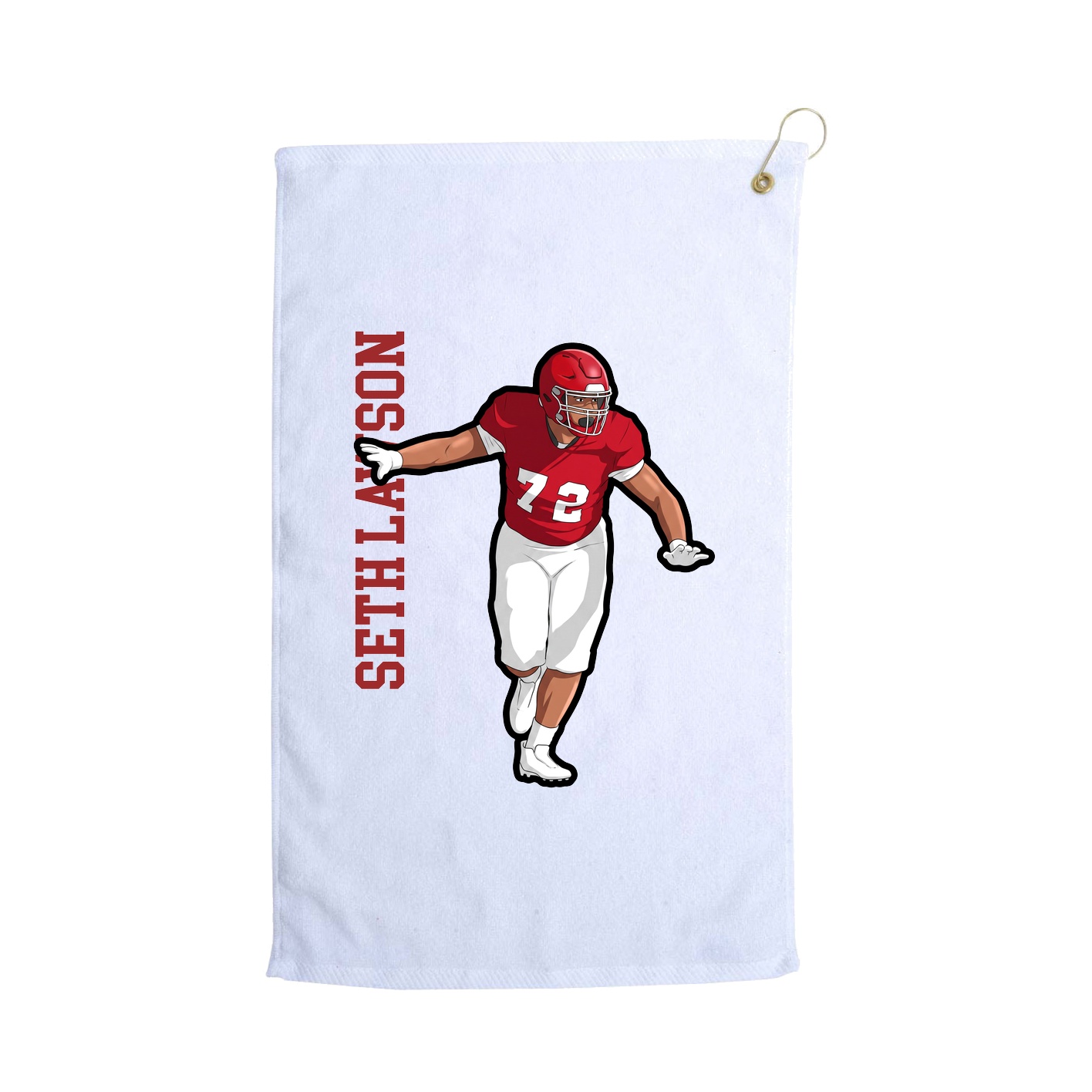 Golf Towel — Name Vertical in White