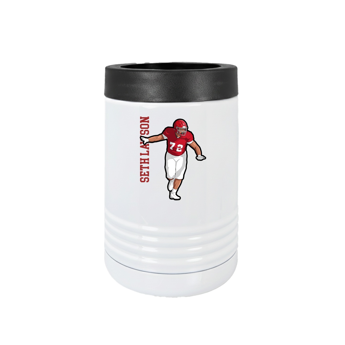 Beverage Holder — Name Vertical in White