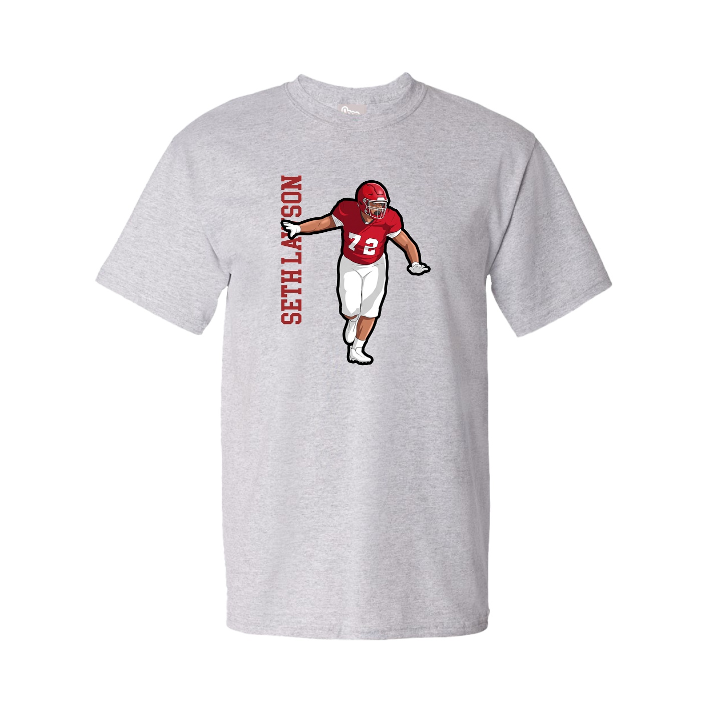 Tee — Name Vertical in Grey