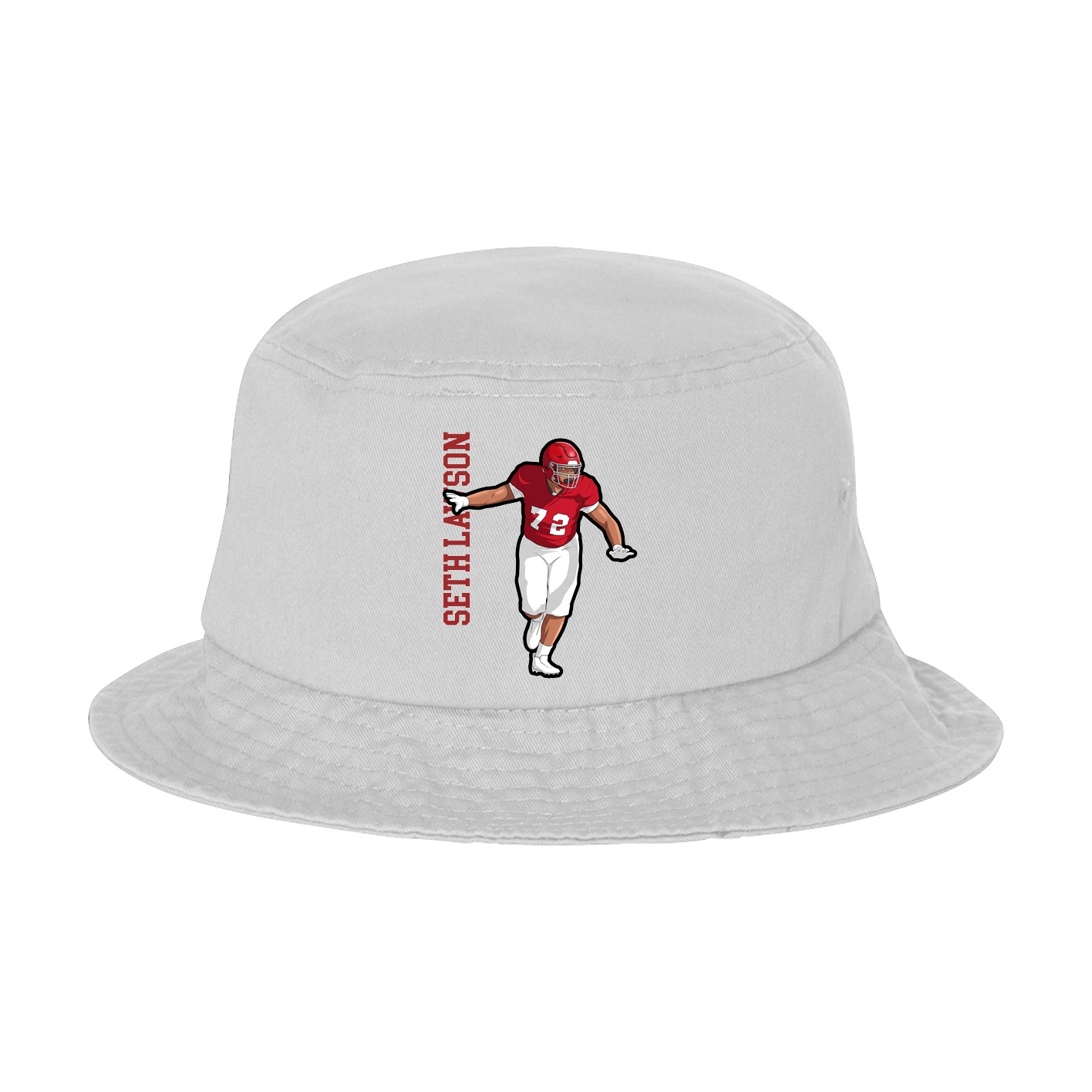 Bucket Cap — Name Vertical in White