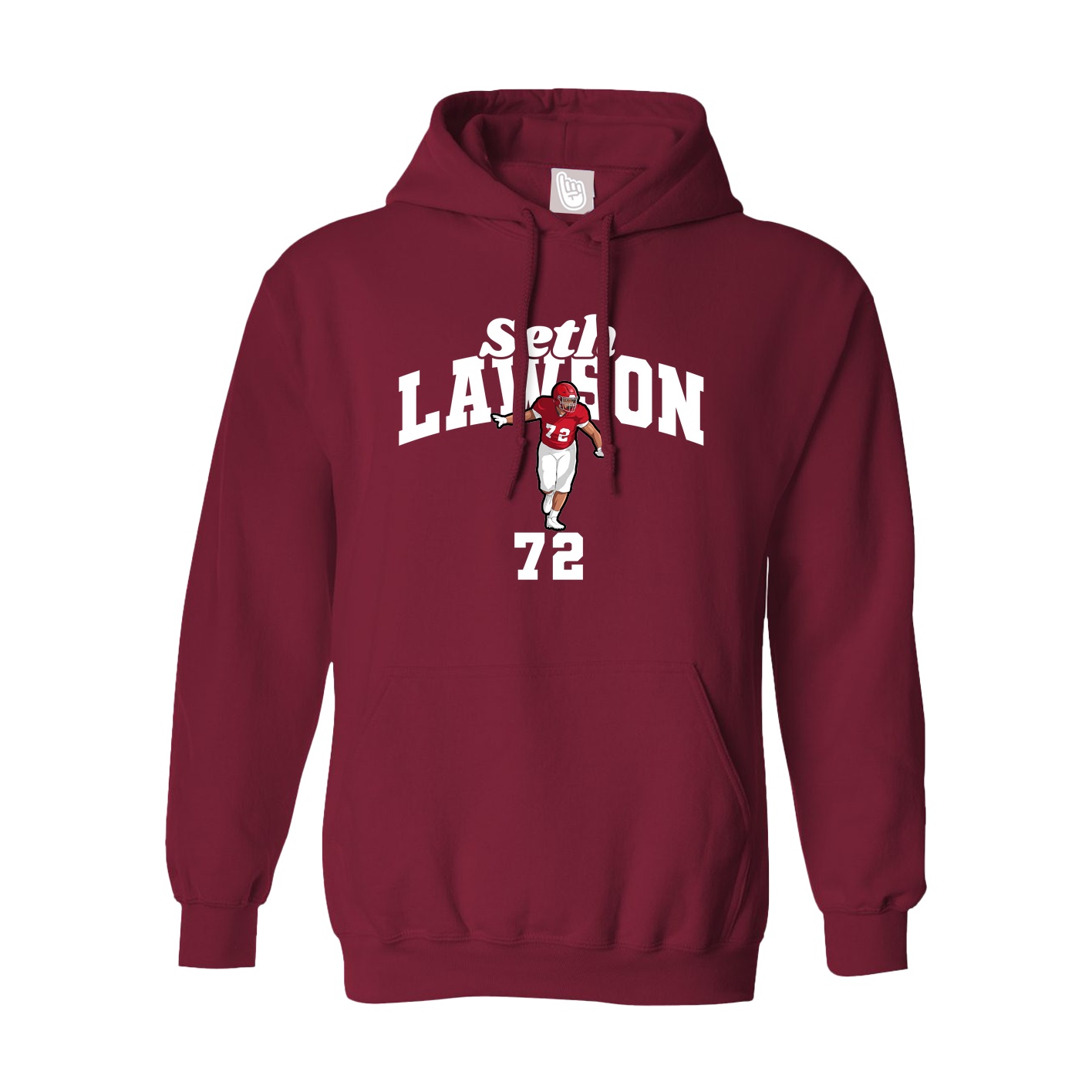 Hoodie — Signature Arch in Cardinal
