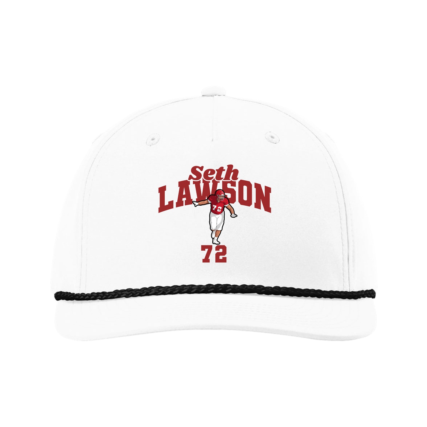 Five-Panel Classic Rope Cap — Signature Arch in White