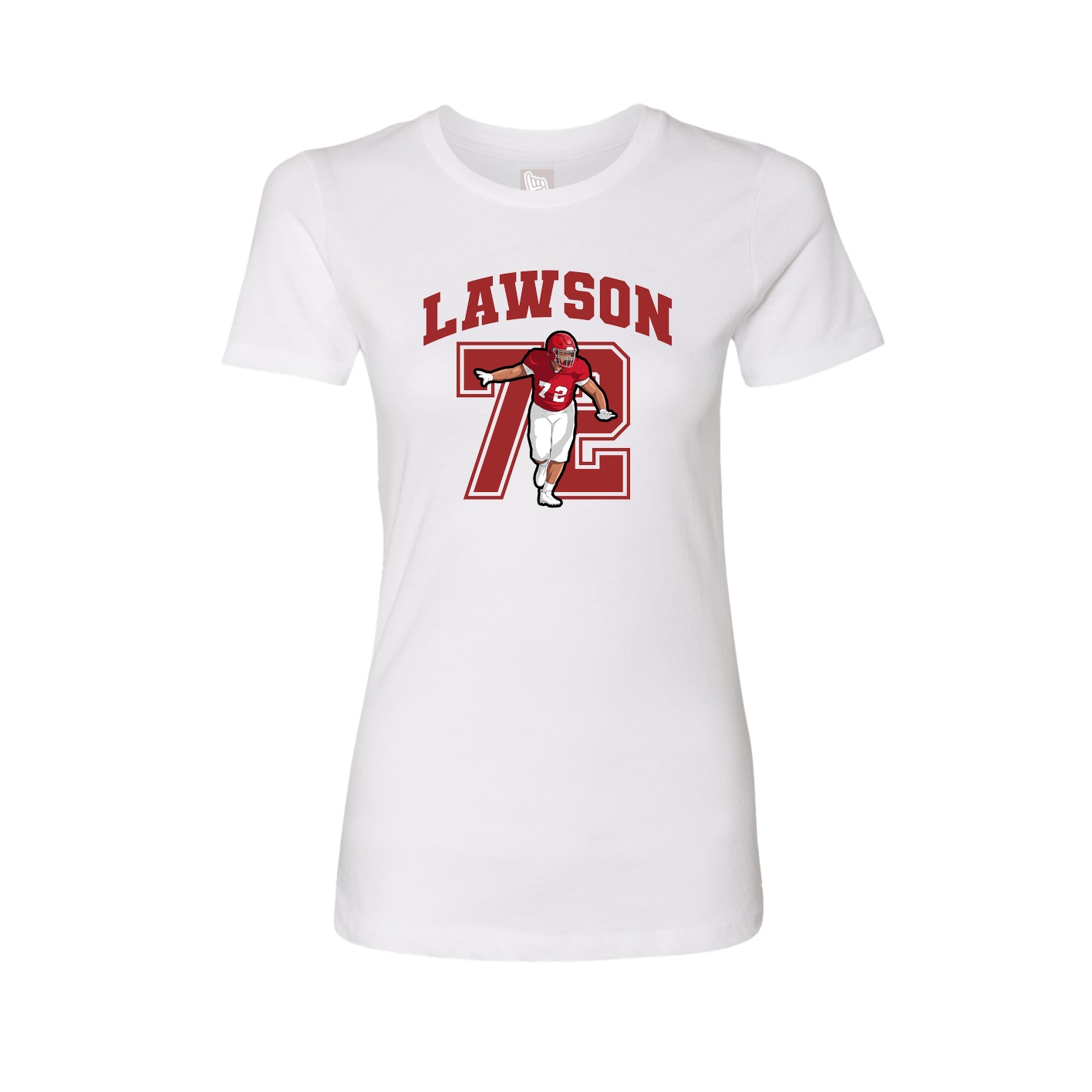 Fitted Women's Tee — Number in White