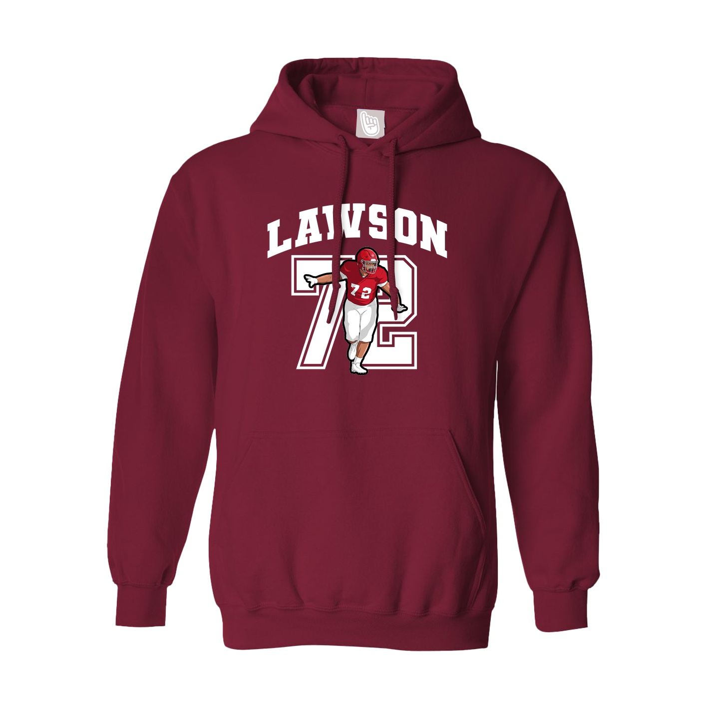 Hoodie — Number in Cardinal