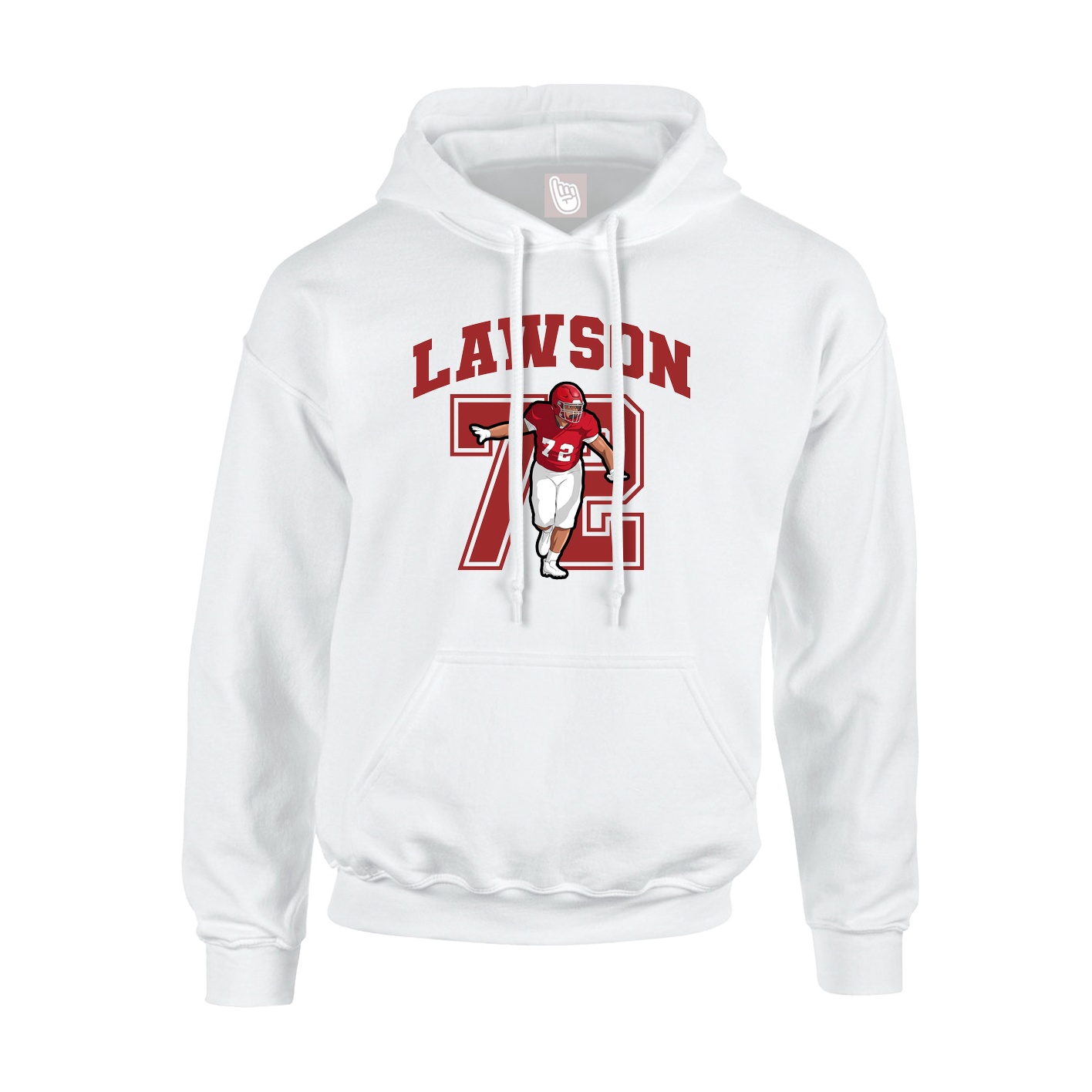 Youth Hoodie — Number in White
