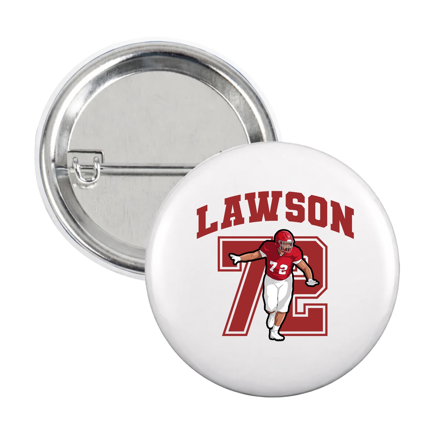 Game Day Button — Number in White