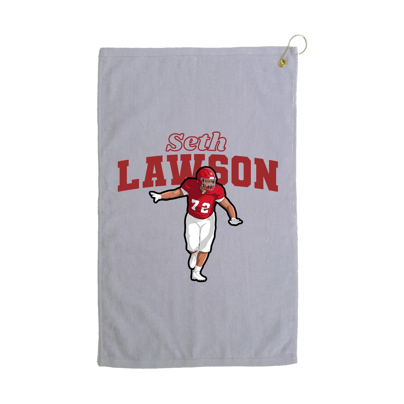 Golf Towel — Name Arch in Grey