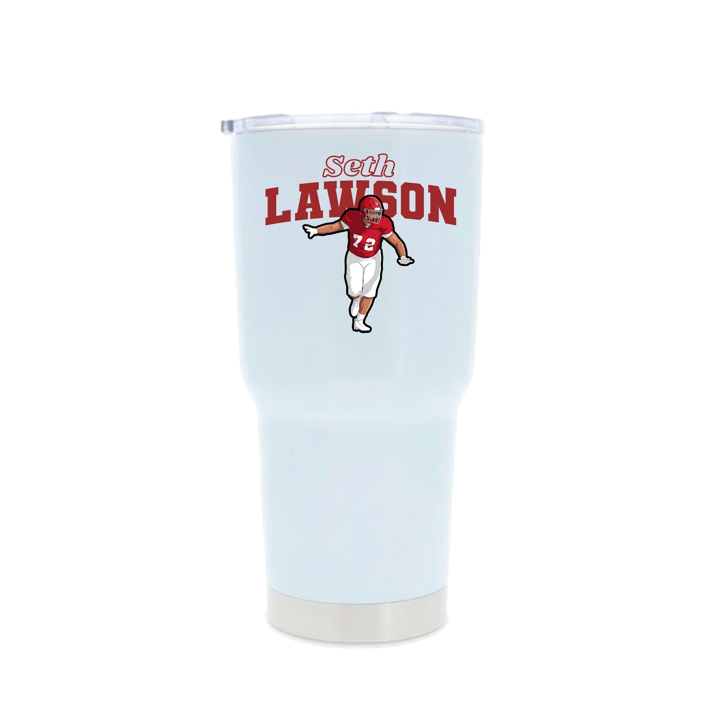 30oz Stainless Steel Tumbler — Name Arch in White
