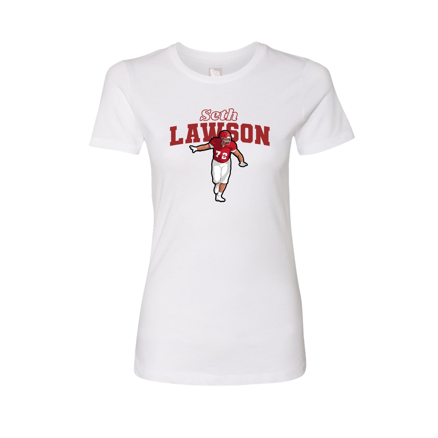 Fitted Women's Tee — Name Arch in White