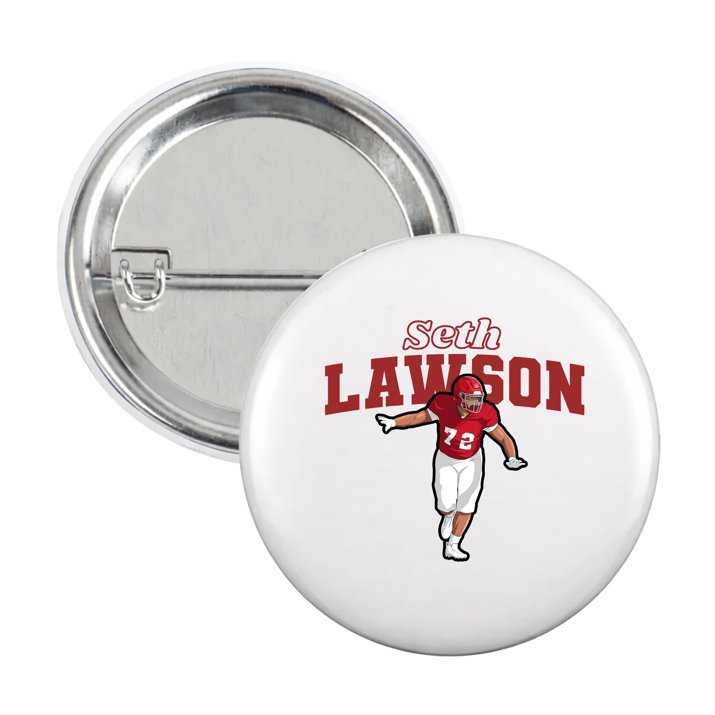 Game Day Button — Name Arch in White