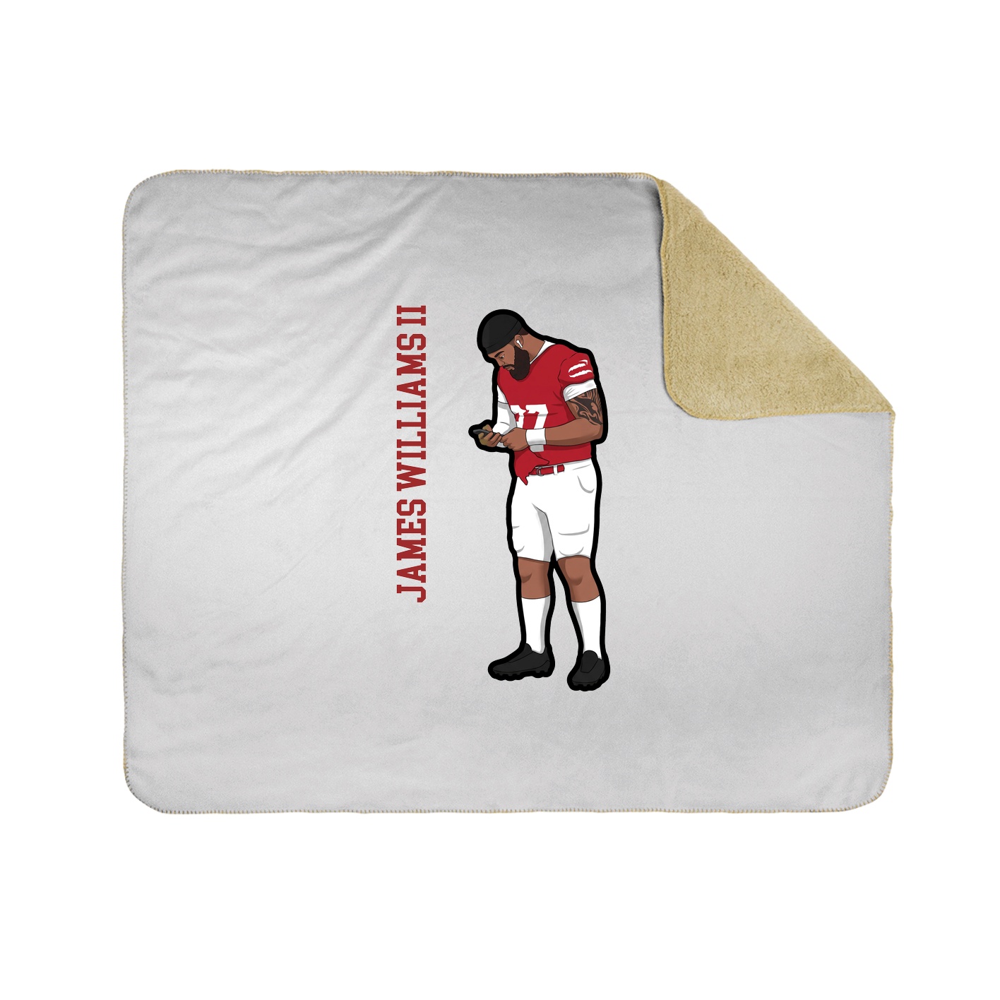 Throw Blanket — Name Vertical in White