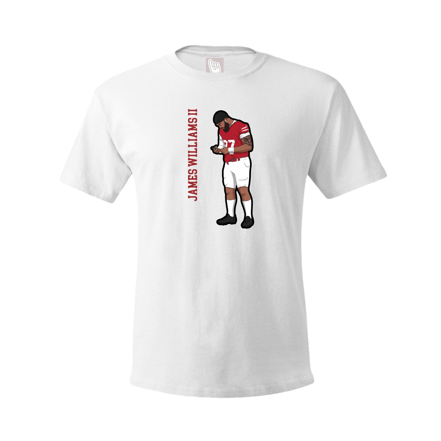 Tee — Name Vertical in White