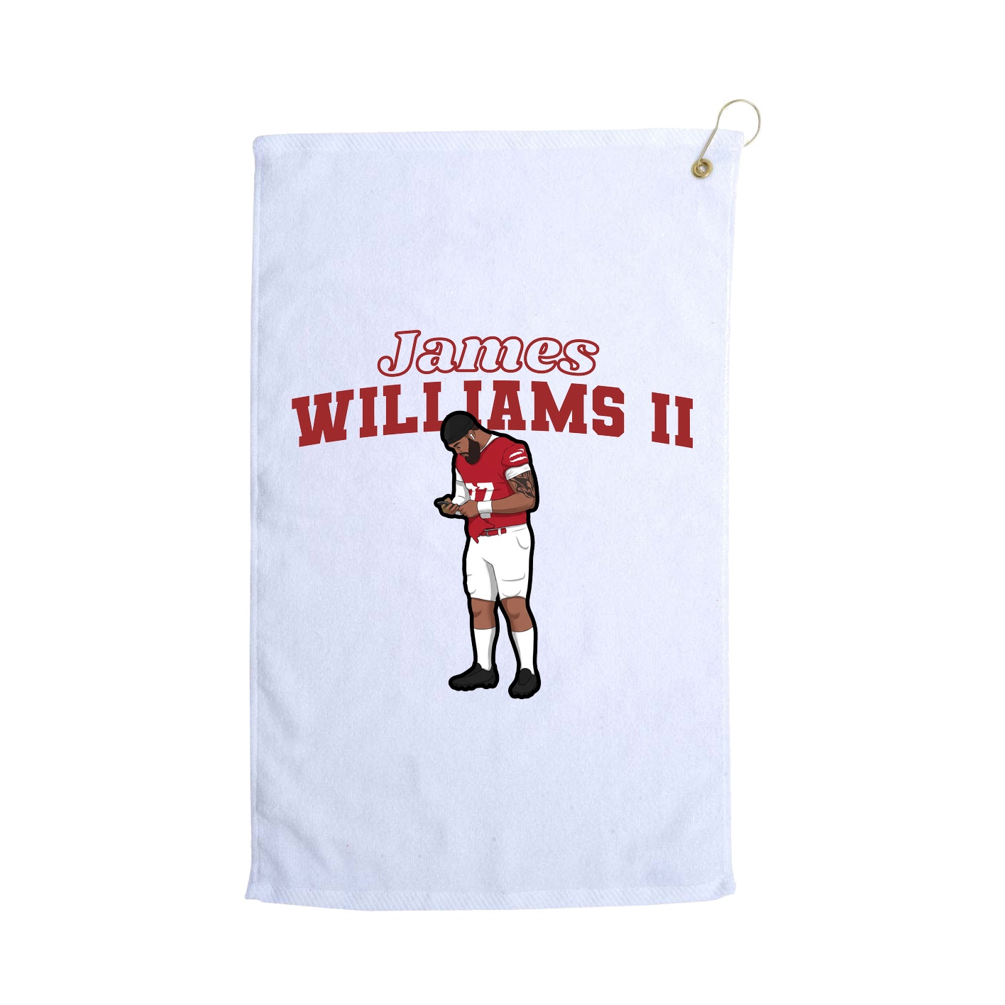 Golf Towel — Name Arch in White