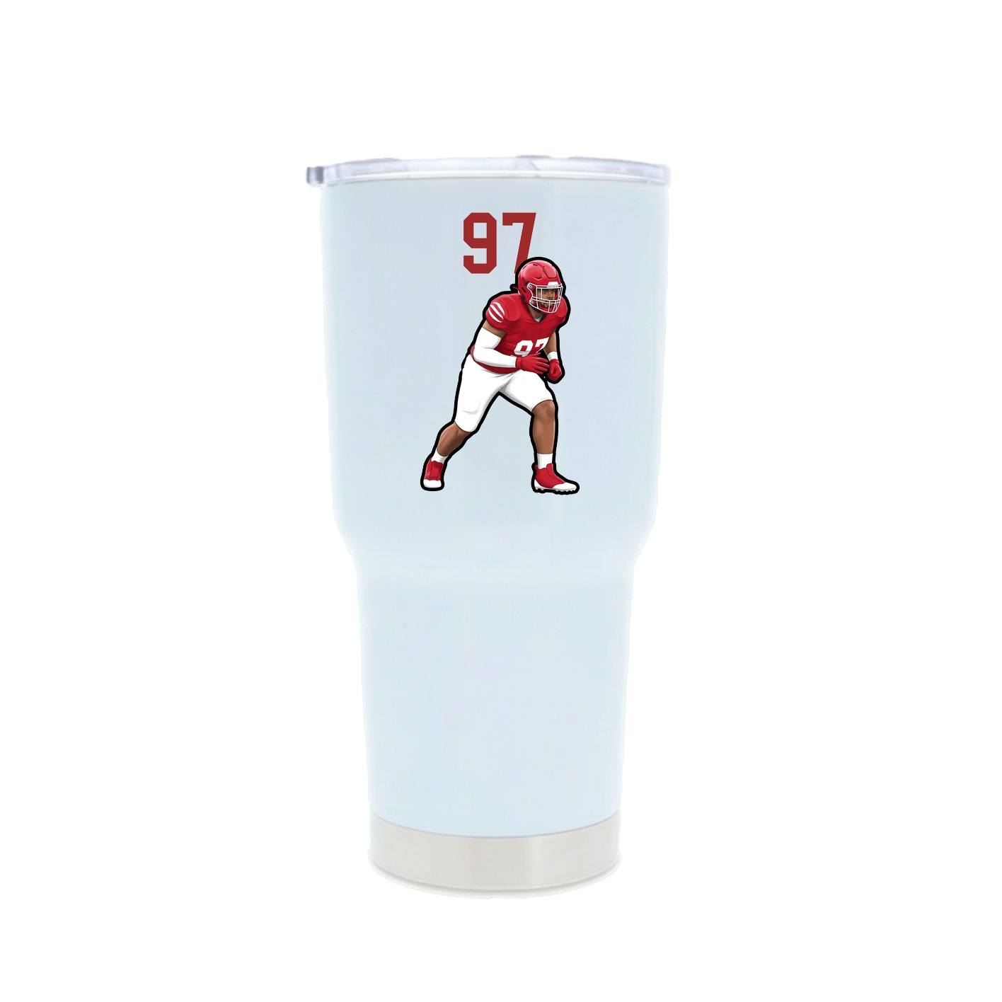 30oz Stainless Steel Tumbler — Number Top in White