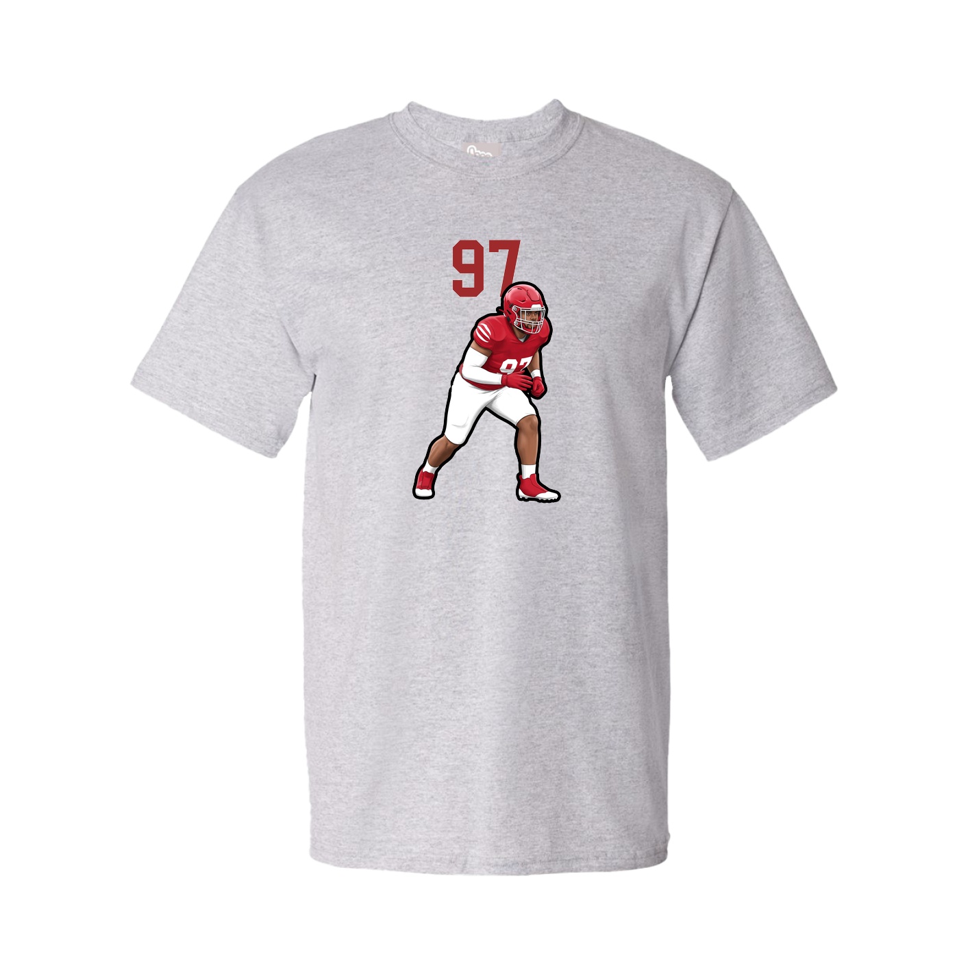 Youth Tee — Number Top in Grey