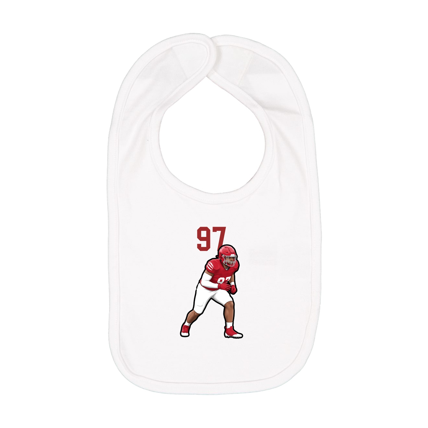 Infant Bib — Number Top in White