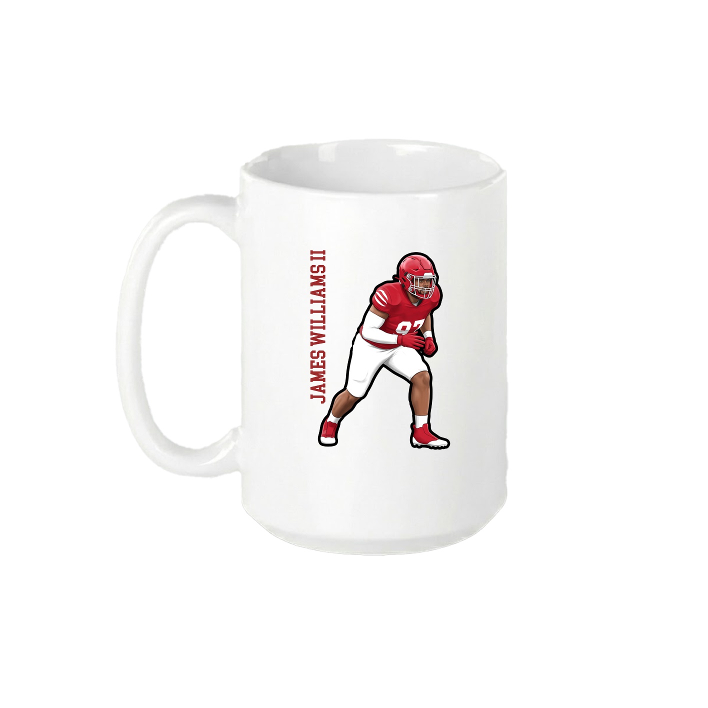 15oz Coffee Mug — Name Vertical in White