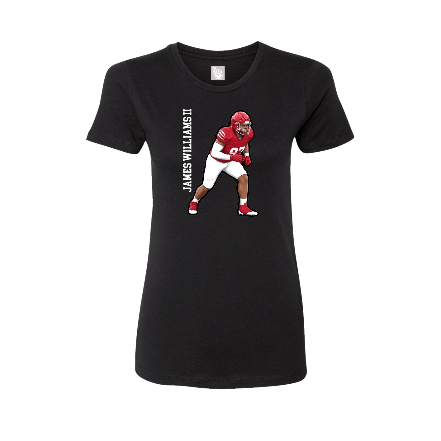 Fitted Women's Tee — Name Vertical in Black