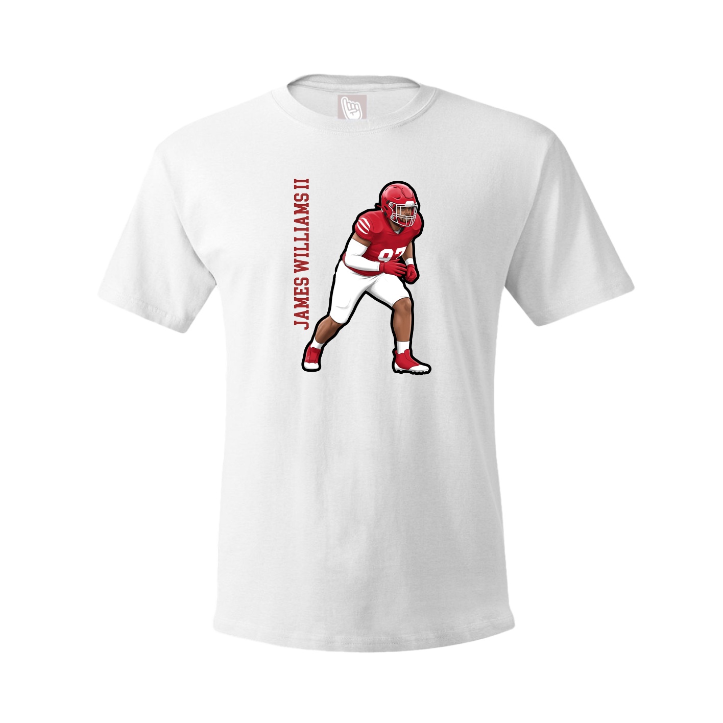 Youth Tee — Name Vertical in White