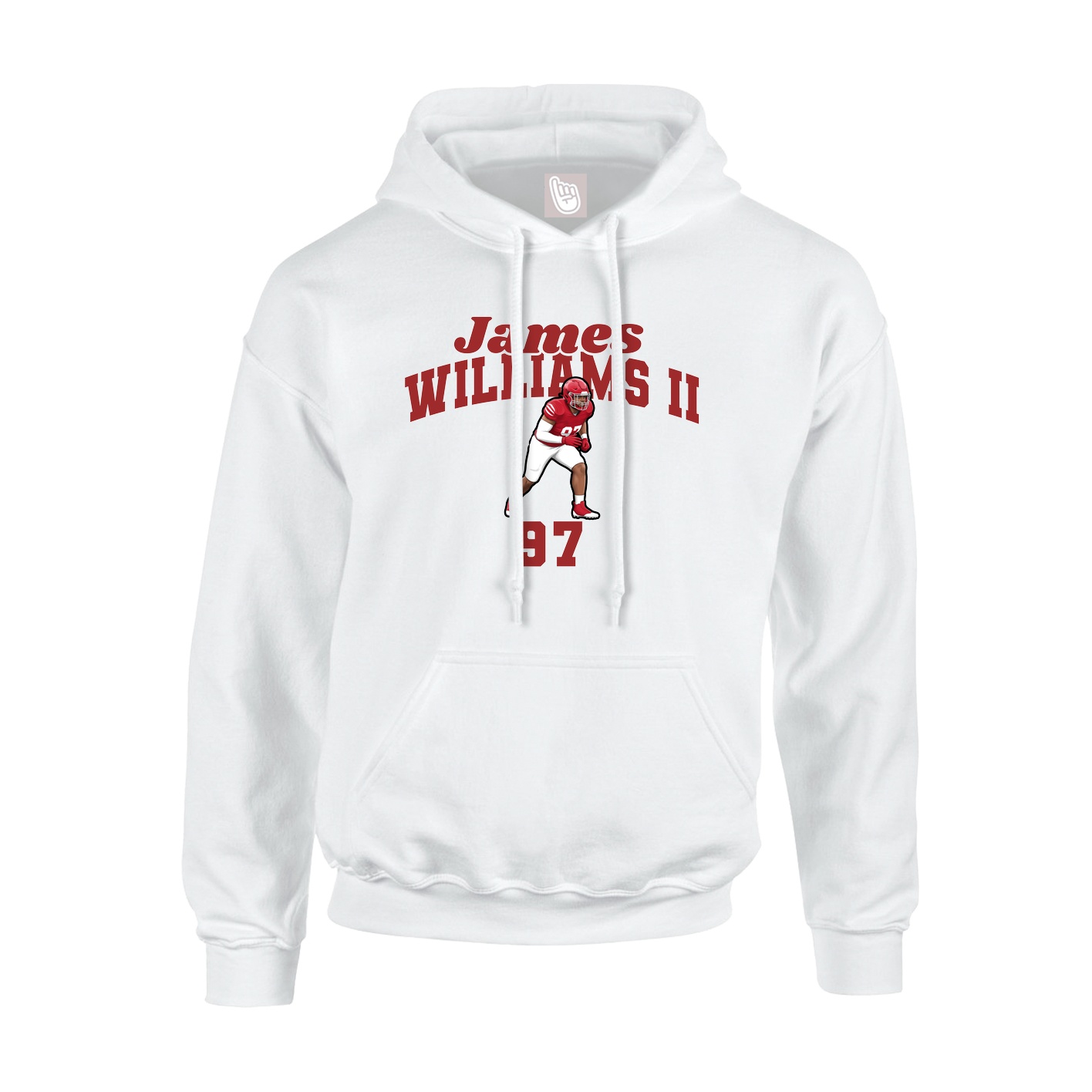 Youth Hoodie — Signature Arch in White