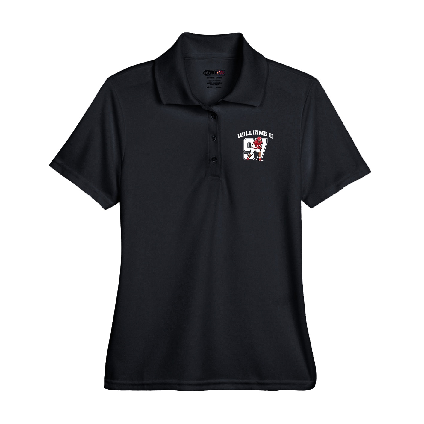 Performance Polo — Number in Black