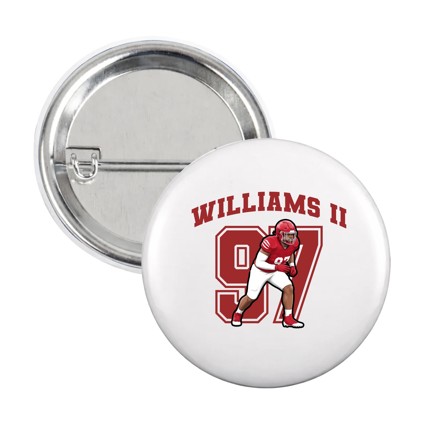 Game Day Button — Number in White
