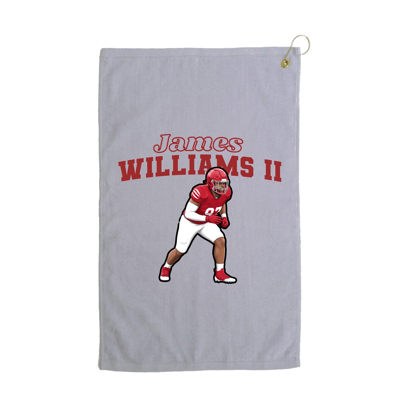Golf Towel — Name Arch in Grey