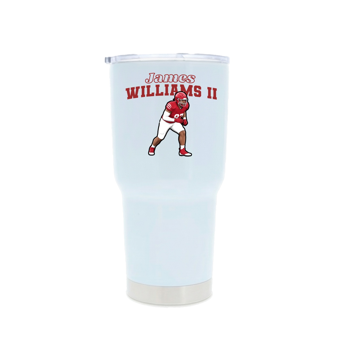 30oz Stainless Steel Tumbler — Name Arch in White