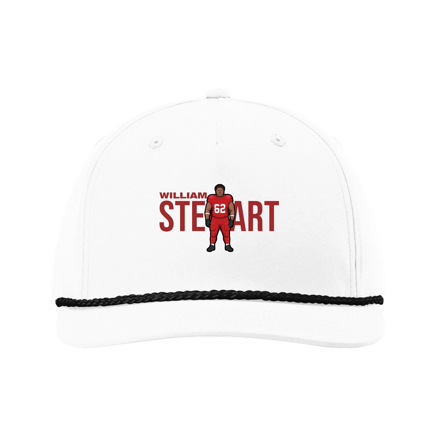 Five-Panel Classic Rope Cap — Player Name in White