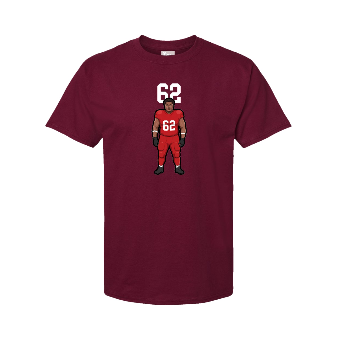 Youth Tee — Number Top in Cardinal