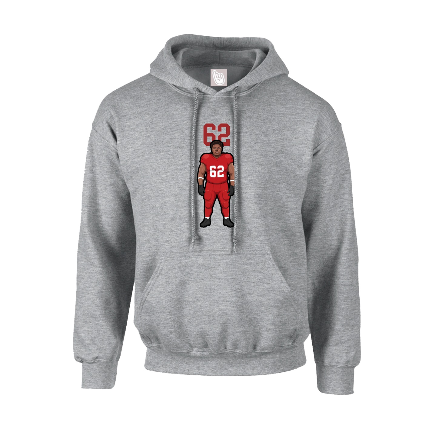 Hoodie — Number Top in Grey