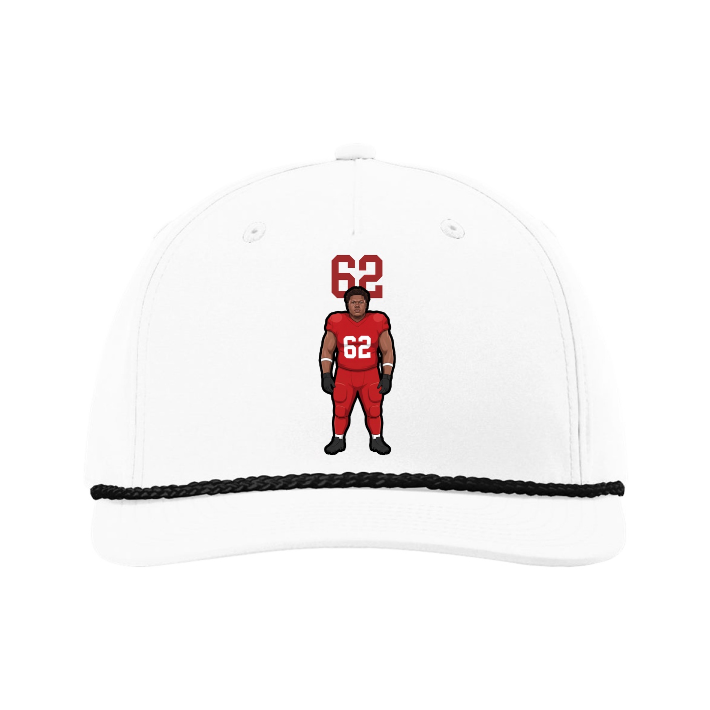 Five-Panel Classic Rope Cap — Number Top in White